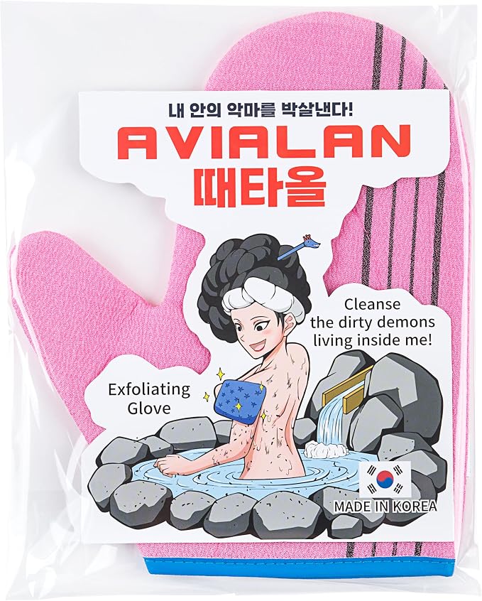 Exfoliating Glove Korean Skin Care Body wash loofah face Lip Body Scrub Dry by Unknown