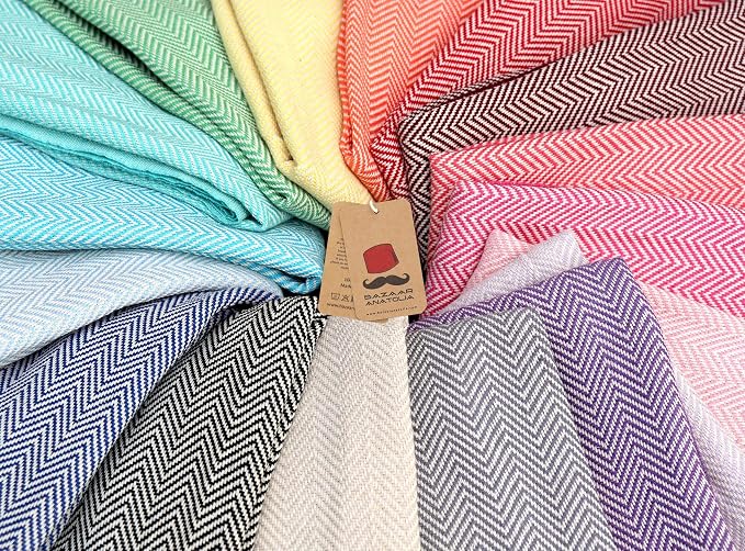 Bazaar Anatolia Turkish Beach Towel 100% Cotton Bath Towels 71x39 Quick Dry - Image 8