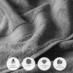 SUPERIOR Egyptian Cotton Pile Bath Towel Set of 2, Ultra Soft Luxury Towels - Image 7