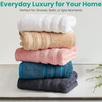 Bath Towels 4 Pack, 30 x 60 Inches, Large 100% Cotton Towels, Comfortable - Image 6