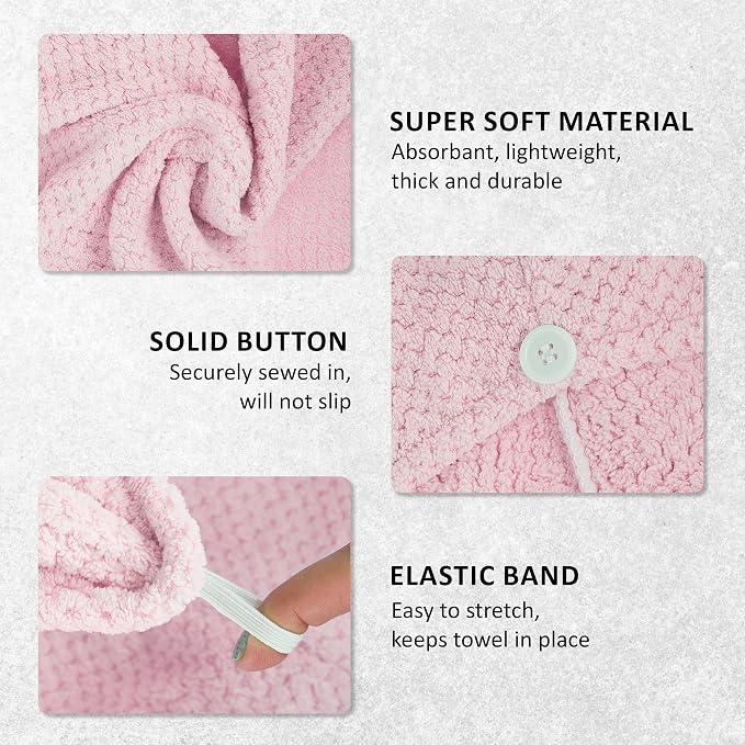 EXPRESSIONS Microfiber Hair Towel in Pink - Image 4