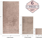 Lavish Home 6 Piece Bathroom Towels Set - Image 3