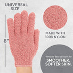 4 Pairs Exfoliating Gloves, 100% Nylon, Dual Texture Body Scrub - Image 3