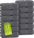 White Classic Dark Gray Washcloths Set by WhiteClassic