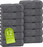 White Classic Dark Gray Washcloths Set by WhiteClassic