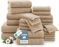 24-Piece 100% Cotton Towels and Washcloths Set – 2 Bath Sheets, 2 Bath by CasaPlatino