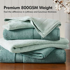 Madison Park 800GSM Bathroom Towel Set of 8 100% Cotton Bath Towel Set - Image 2