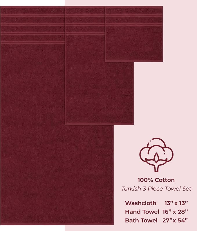 American Soft Linen Premium 3 Piece Towel Set, 1 Bath Towel 1 Hand Towel 1 - Image 4