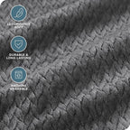Bare Home Textured Fleece Blanket - Image 3