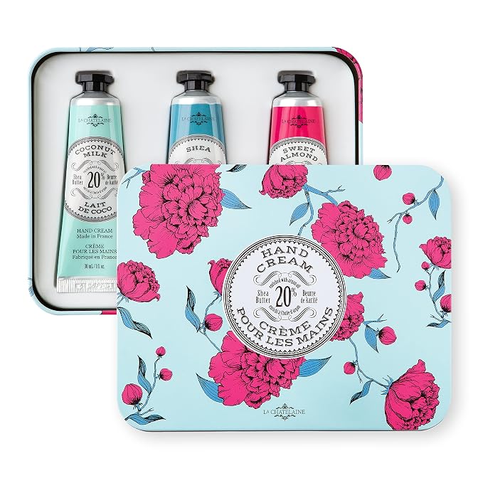 La Chatelaine 20% Shea Butter Hand Cream Travel Size Tin, Gift Set - Image 7