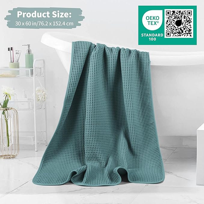 MICROFI New Microfiber Waffle Bath Towels, 2 Pieces, Fast Drying, Lint Free 430 - Image 5