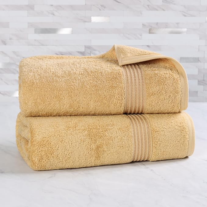 Superior Egyptian Cotton 2-Piece Bath Sheet Towel Set, Oversized Body Towels - Image 2