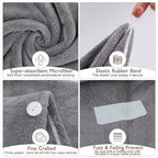 BEoffer Microfiber Hair Towel, 3 Packs Hair Turbans - Image 2
