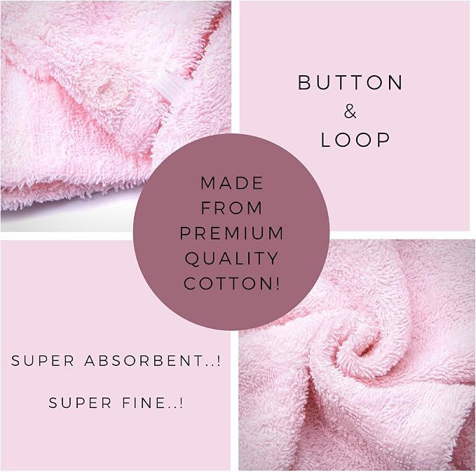KEEPOZ Hair Towel Wrap Quick Dry 100% Cotton Super Absorbent Turban Head Wrap - Image 5