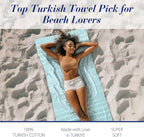Cacala Lightweight and Thin Turkish Beach Towel 100% Cotton Sand-Free and - Image 3