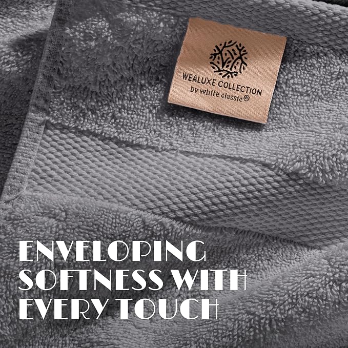 White Classic Wealuxe Grey Towels - Image 3