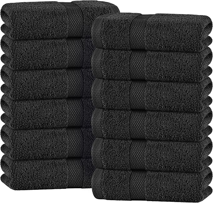 White Classic Black Hand Towels by WhiteClassic