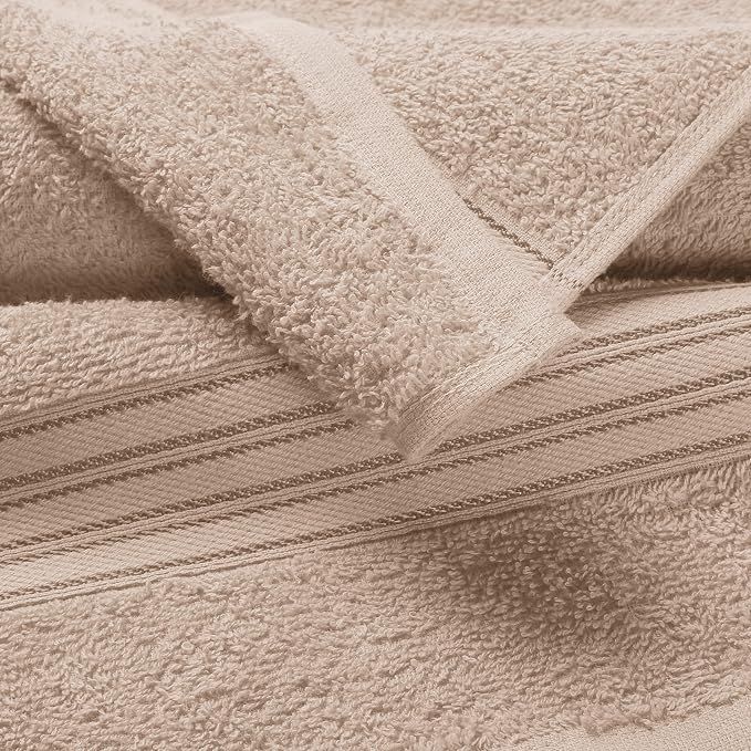 BOUTIQUO 100% Cotton 2 Pack Bath Towel Set 28x55 inches, Eco-Friendly Large - Image 2