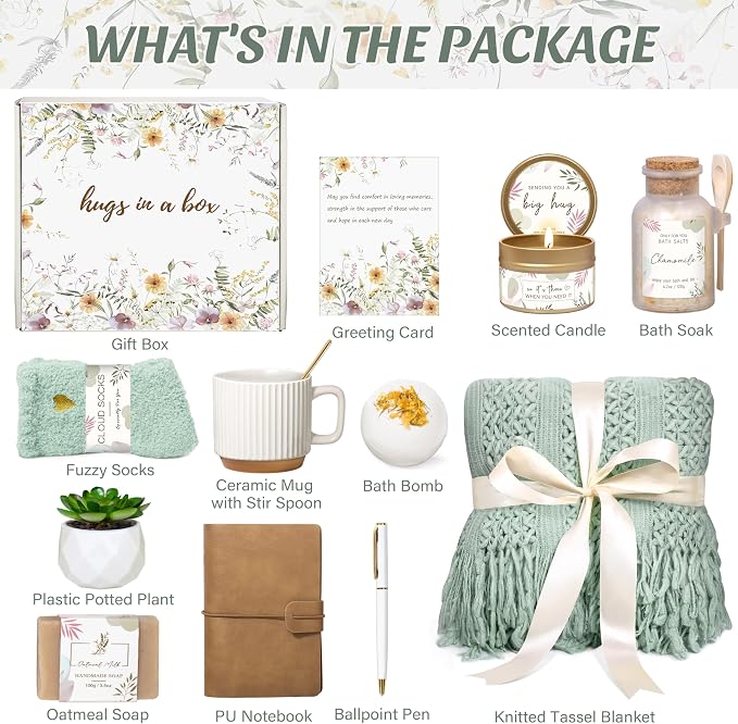 Gifts for Women, Get Well Soon Self Care Package Box, Sending Hug Baskets - Image 6