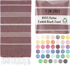 Cacala Lightweight and Thin Turkish Beach Towel 100% Cotton Sand-Free and by Cacala