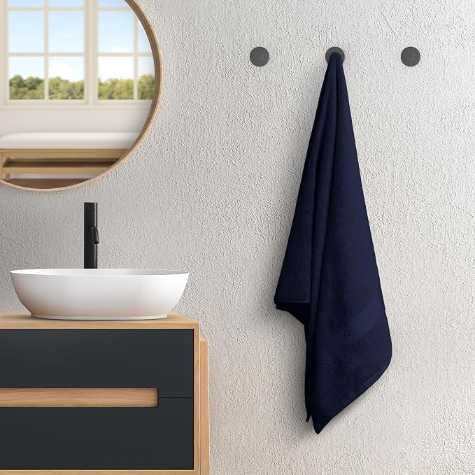 Avalon Towels Navy Blue Bath Towels Set of 4 pcs, 100% Cotton Towel Absorbent - Image 4