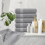 White Classic Luxury Light Gray Hand Towels - Image 8
