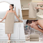 POLYTE 430 GSM Microfiber Quick Dry Lint Free Oversize Bath Towel Set, 6 Piece - Image 5