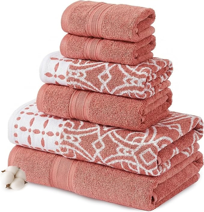 Modern Threads Monroe 6-Piece 100% Cotton Towel Set – Reversible Yarn Dyed by ModernThreads