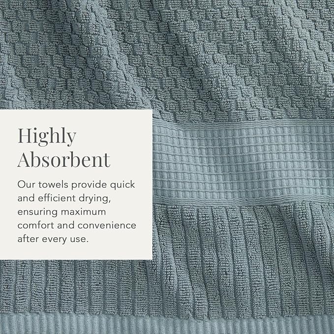 NY Loft 100% Cotton Bath Towel 4 Pack | Super Soft & Absorbent Quick-Dry Bath - Image 7