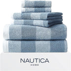 Nautica - Bath Towel Set, Cotton Bath, Hand & Washcloths, Absorbent & Quick-Dry by Nautica