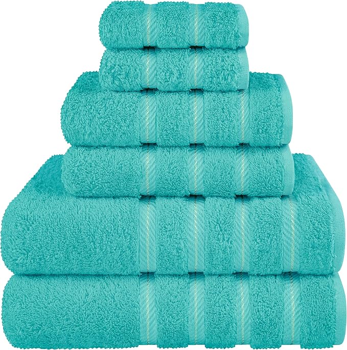 American Soft Linen Luxury 6 Piece Towel Set, 2 Bath Towels 2 Hand Towel 2 by AmericanSoftLinen