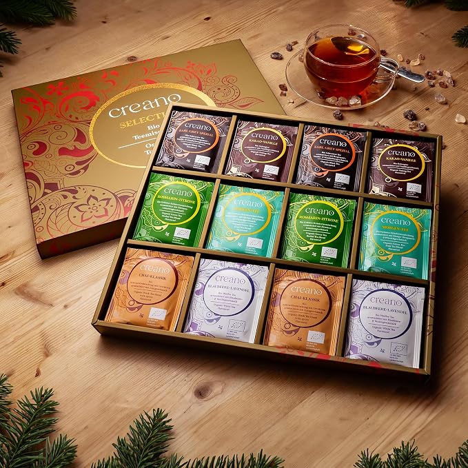 Creano Organic Tea Gift Set – 48 Organic Tea Bags in 6 Dreamy Varieties – 96 g* - Image 5