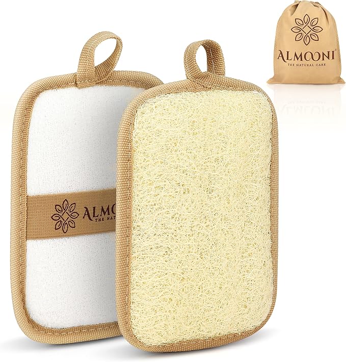 Almooni Premium Egyptian Exfoliating Loofah Pad Body Scrubber by Almooni