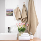 POLYTE 430 GSM Microfiber Quick Dry Lint Free Oversize Bath Towel Set, 6 Piece - Image 8