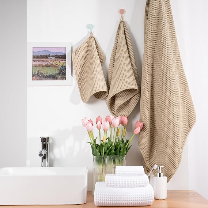 POLYTE 430 GSM Microfiber Quick Dry Lint Free Oversize Bath Towel Set, 6 Piece - Image 8