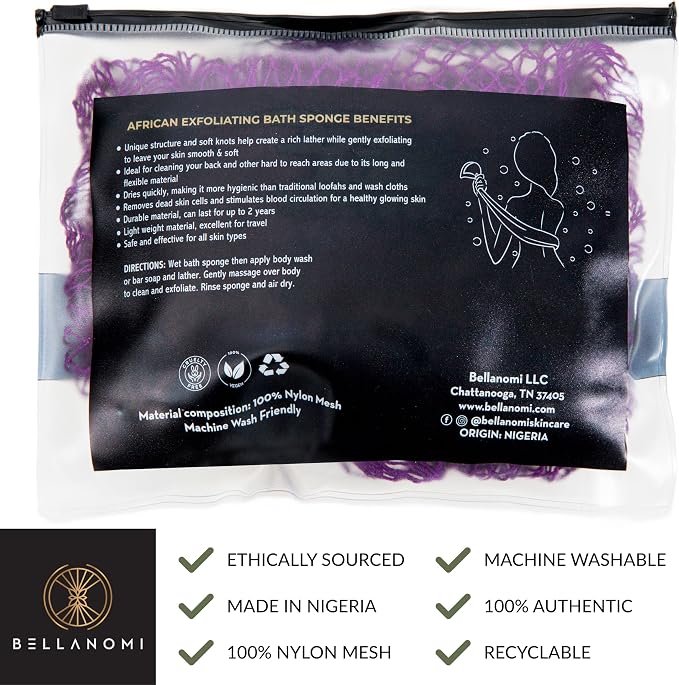 Bellanomi African Exfoliating Net Sponge, Ethically sourced from Nigeria - Image 4