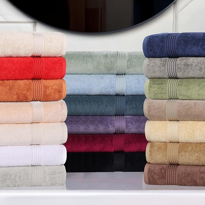 Superior Egyptian Cotton 8-Piece Towel Set, Guest Bath Decor Essentials - Image 9