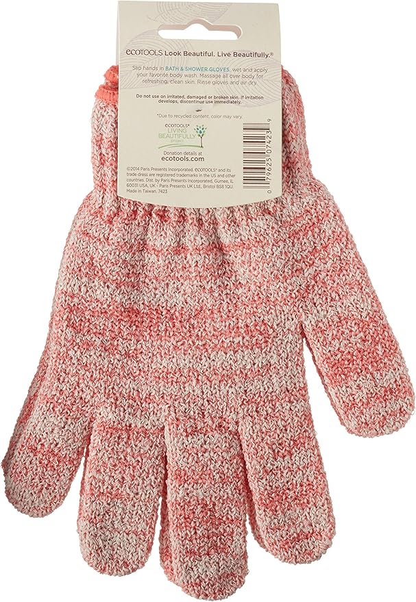 EcoTools Bath & Shower Gloves, Recycled Netting, Exfoliating, Gentle Cleansing - Image 3