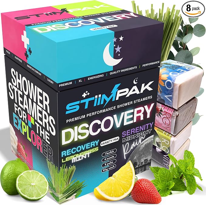 Shower Steamers Variety Pack | XXL 80g Extra Strength Aromatherapy | by STiiMPAK