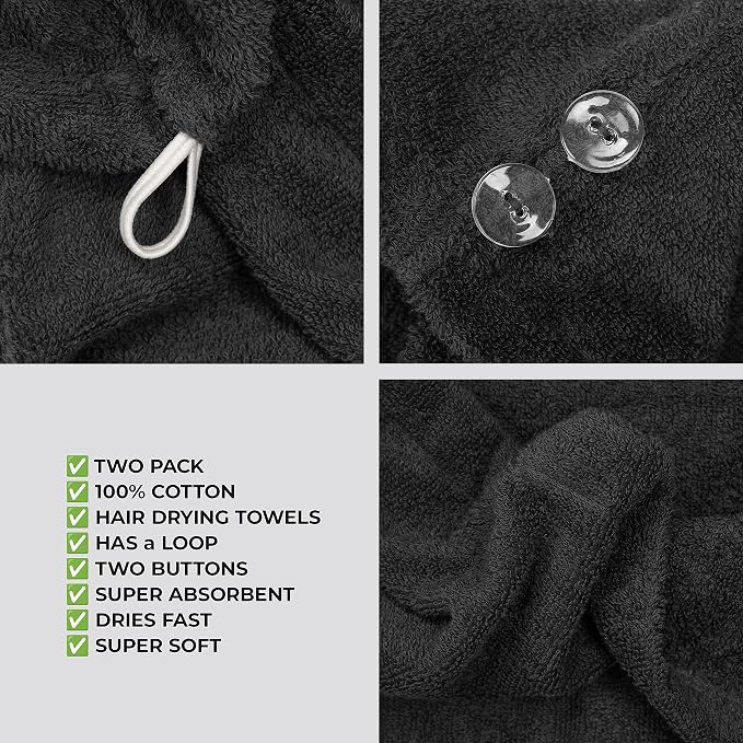 American Soft Linen 100% Cotton Hair Towels - Image 5