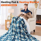 Blue Weighted Heating Pad for Neck Shoulders and Back, Valentines Day Gifts for - Image 9