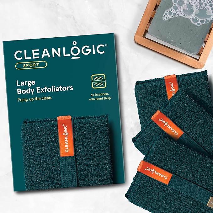 Cleanlogic Sport Exfoliating Body Scrubber, Large Exfoliator Tool - Image 2