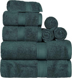 SUPERIOR Egyptian Cotton Pile 8 Piece Towel Set, Includes 2 Bath, 2 Hand by SUPERIOR