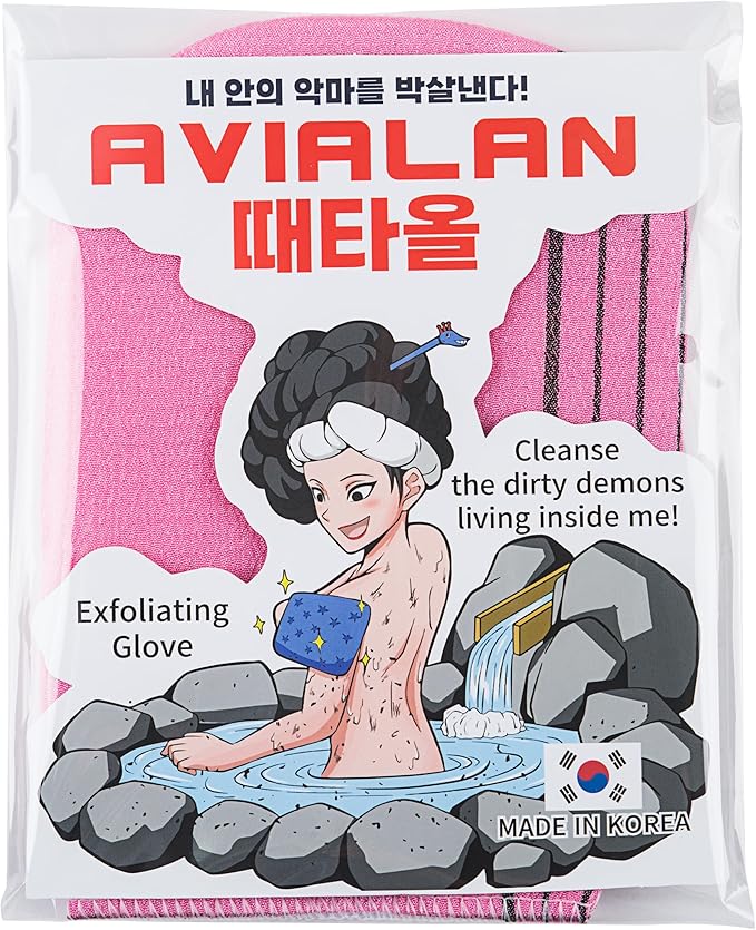 Exfoliating Glove loofah Korean Skin Care face Lip Body Scrub Body wash Dry by Unknown