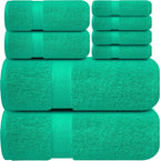 Infinitee Xclusives Luxury 100% Cotton Towel Set – 8 Piece Bathroom Towel Set – by InfiniteeXclusives