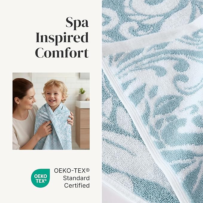 Modern Threads Botanical Vine 6-Piece 100% Cotton Towel Set – Reversible Yarn - Image 4