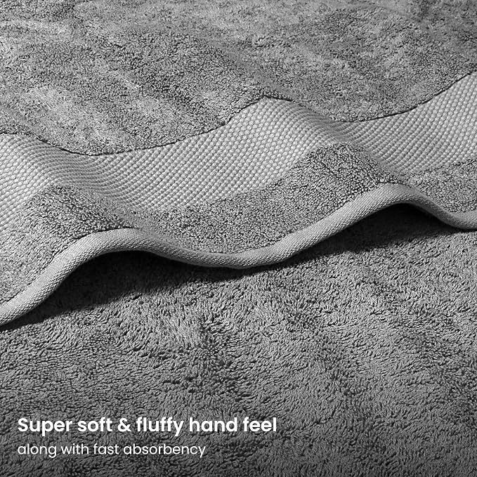 BIOWEAVES 100% Organic Cotton 700 GSM Plush 6-Piece Towel Set GOTS Certified - Image 3
