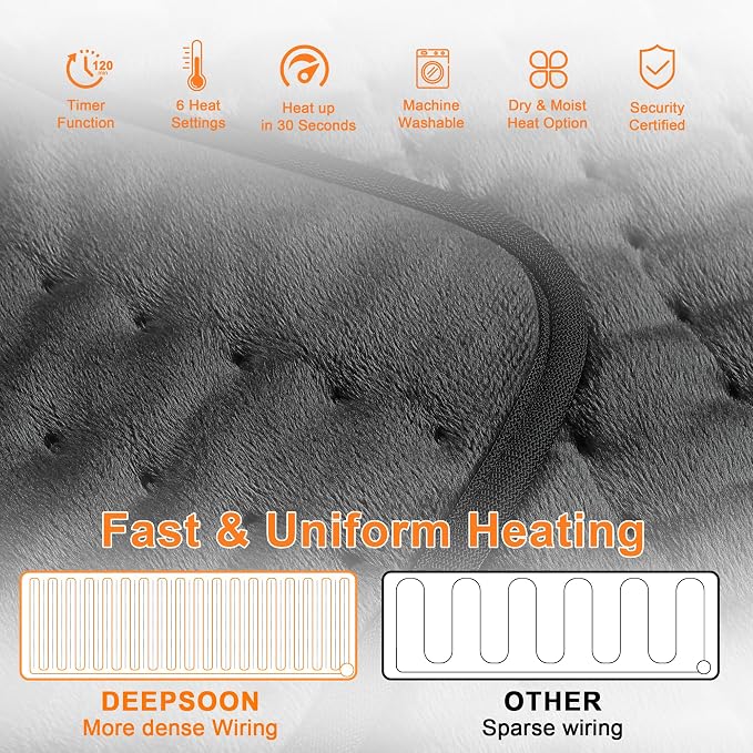 Deepsoon Heating Pad, Electric Heating Pads - Image 8