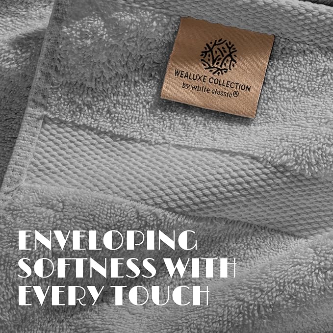 White Classic Light Gray Hand Towels - Image 3