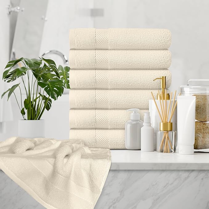 White Classic Luxury Ivory Hand Towels - Image 6